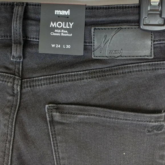 Mavi Molly Bootcut Jeans, Dark Smoke, Women's 24W x 30L - Picture 3 of 3